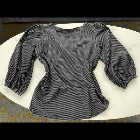 COPY - EUC MAX Studio b/w mini stripe balloon sleeve Cotton Blouse - Picture 1 of 8